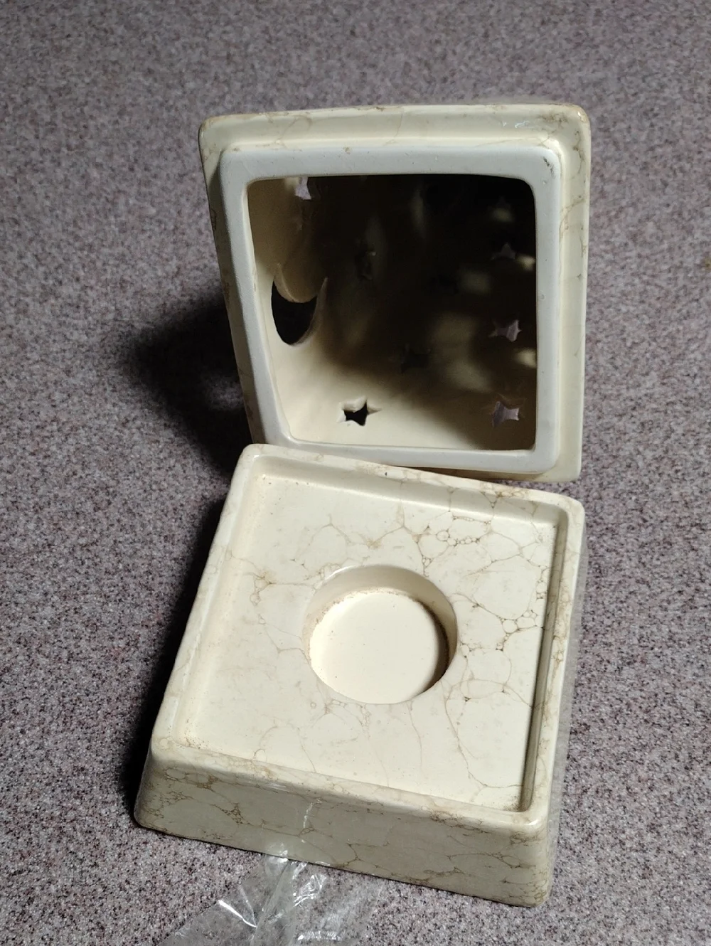 Vintage 90's PartyLite Pyramid Galaxy Tea Light Holder in Cream - Picture 7 of 8
